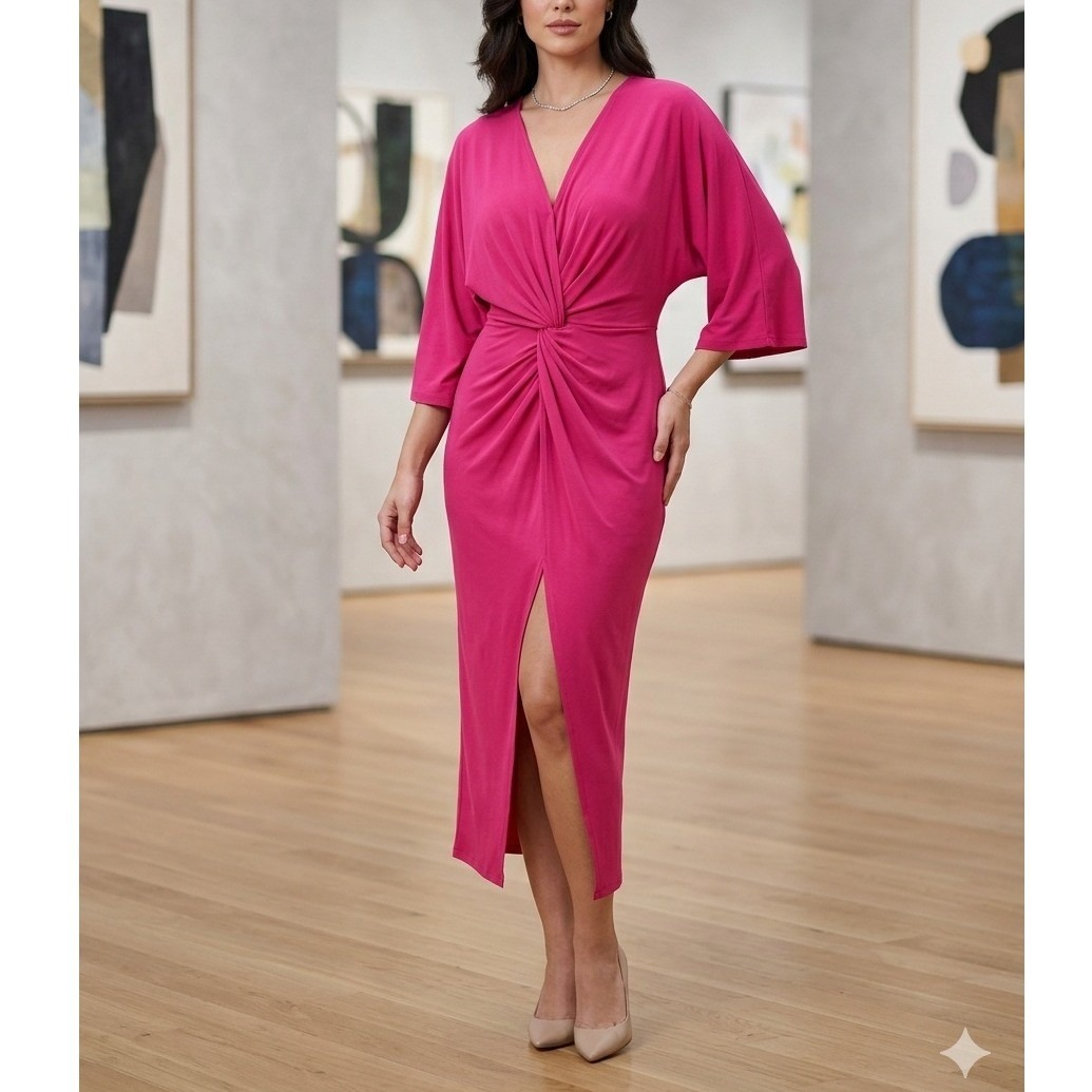 Pink Lily Women Twist Detail Maxi Dress Size Xs